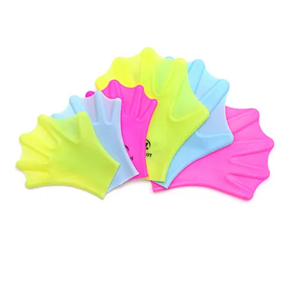 Waterproof Silicone Swim Training Gloves & Hand Paddles