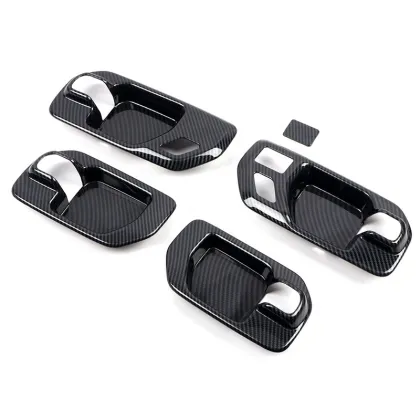 Carbon Fiber Inner Door Handle Trim Panel Cover for Chevy Silverado 1500 & GMC Sierra 2019-2023