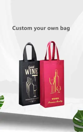 Portable Non-woven Custom One Bottle Wine Bag
