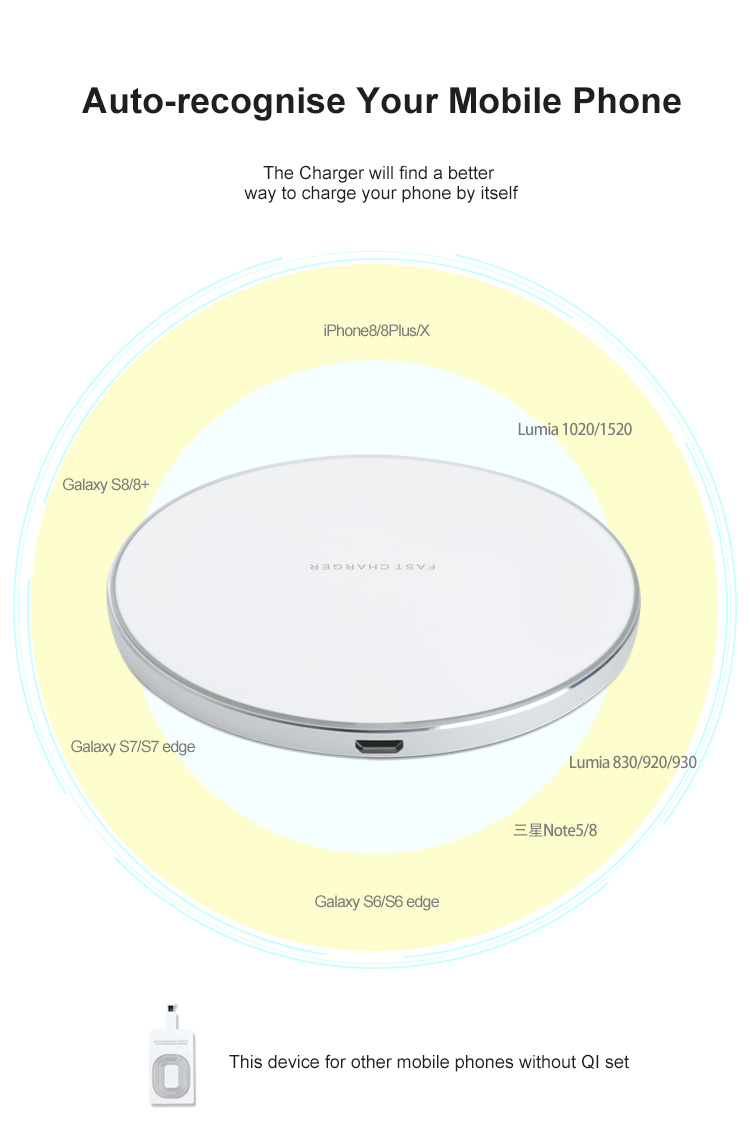 10W QI Slim Fast Wireless Charger