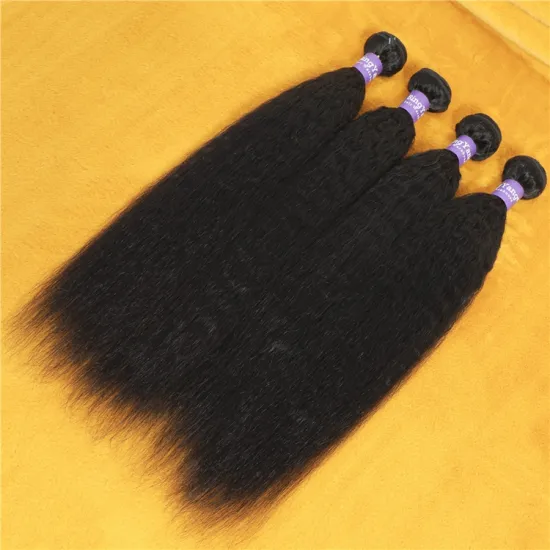 Virgin Brazilian Cuticle Aligned Hair Wigs Yaki Bundles, Human Hair Peruvian Kinky Straight Hair