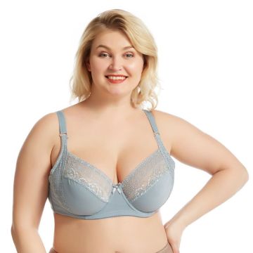 Sexy Lace Plus Size E Cup Hollow Out Bra for Women