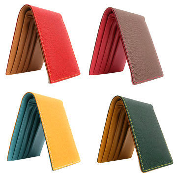 Color custom dyed genuine leather men leather wallet