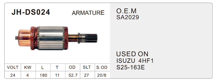 starter parts- JHR-DS024-X