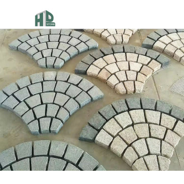 Cubo de abanico de piedra de alta calidad Granito Mosaico Pavimento de mosaico Azulejos