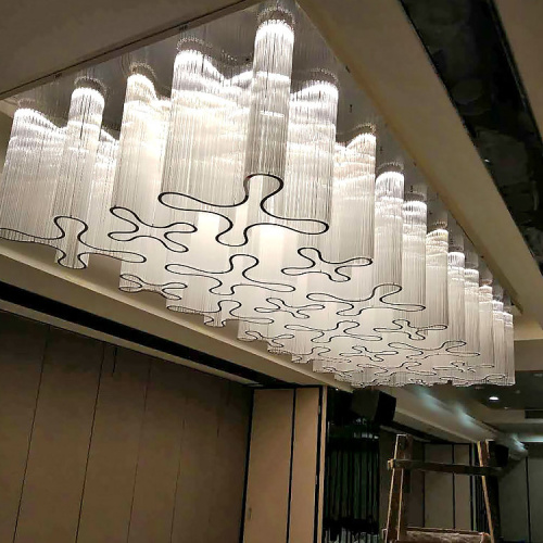 Restaurant lobby delicate crystal chandelier pendant light