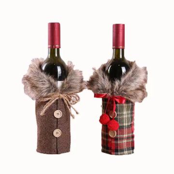 Lussuosa copertina di bottiglie di vino natalizia: eleva il tuo decorazione da tavolo per le vacanze