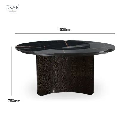 Lauren Modern Luxury Black Gold Marble Dining Table Set