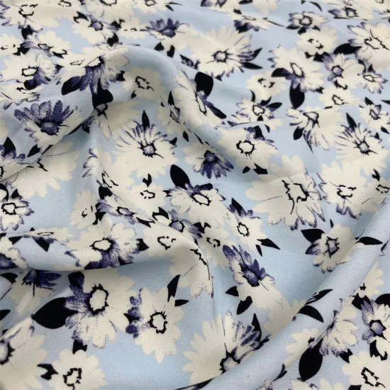 Small Floral Artificial Cotton Clothing Fabric