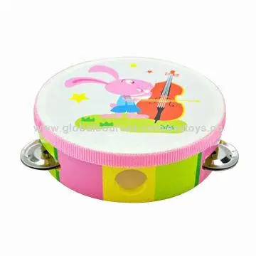 2014 New Wooden Tambourine, Popular Drum Toy Gift Sets, W07F004