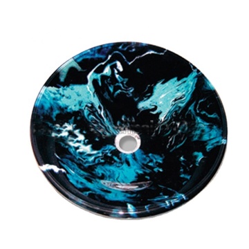 Hand-Painted Tempered Glass Bathroom Vessel Sink for Countertop