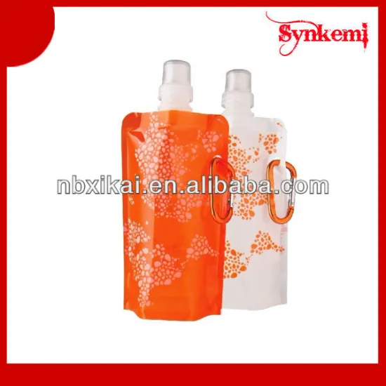 Plastic portable fold up water bottle