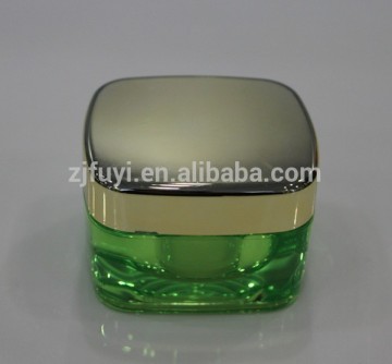15/30/50g plastic skin care use container with golden metal cap