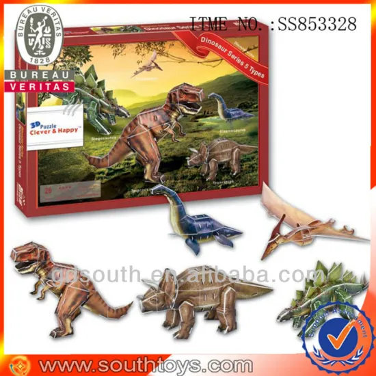 3d paper+foam puzzle dinosaur toy
