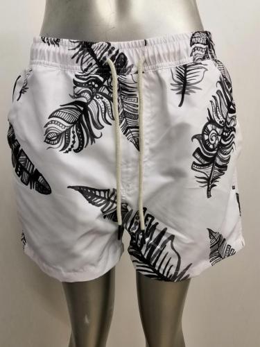 Pantalones cortos de playa para hombres de hojas frondosas