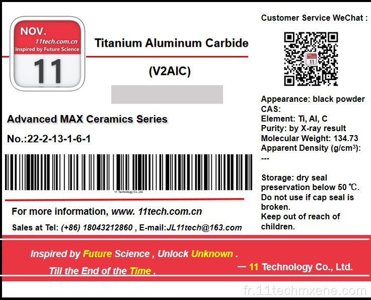 Vanadium en aluminium carbure de poudre V2Alc