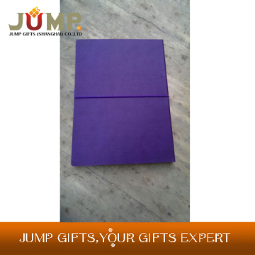 Hot selling leather notebook,cheapest purple notebook with elastic