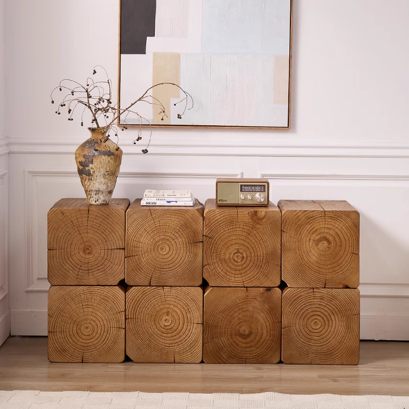 Square solid wood coffee table 4