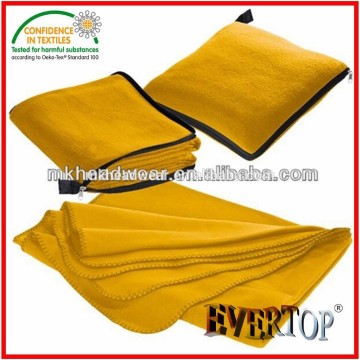 Hot Sale Warm Thick Soft 100% Polyester Home Textile Pillow Throw Solid Fleece Blanket with Zipper