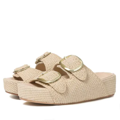 Women's straw sandals, summer beach sandals