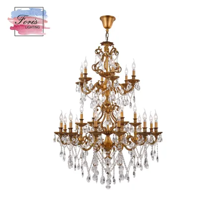 Antique Big Copper Rose Gold Murano Glass Crystal Chandelier for High Ceilings