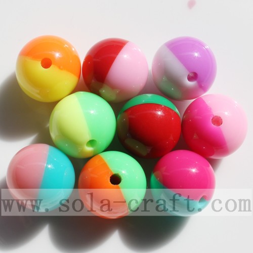 Double Colored Candy Beads Jewelry Finding DIY Beads