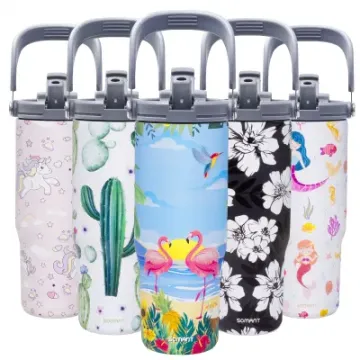30oz Tumbler Handle Lid Straws Stainless Steel Insulated Reusable Travel Mug