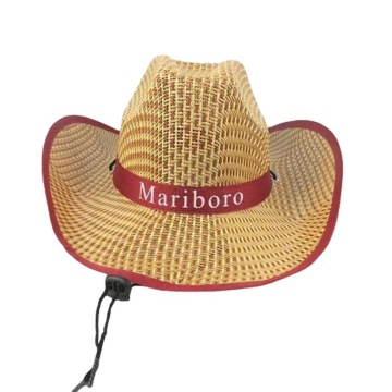 High Quality Outdoor Natural Straw Cowboy Hat with Wide Brim