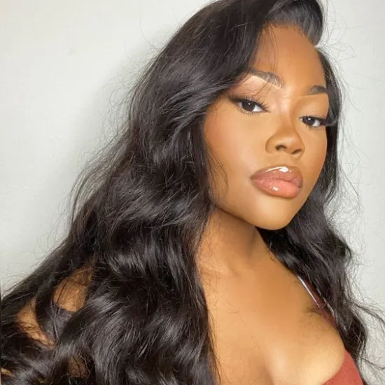 Natural Brazilian Remy Lace front Wig 180 Density body wave 13x4 Lace Front Human Hair Wigs Pre Plucked for black women