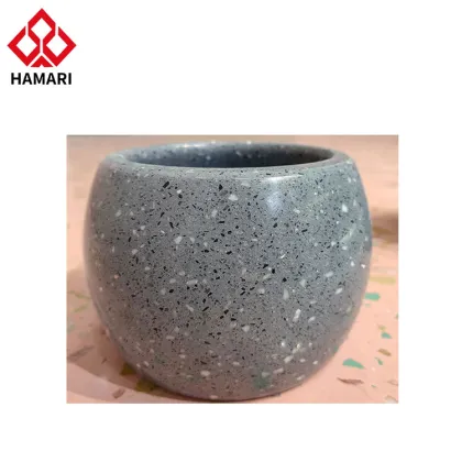 Handmade Terrazzo Vase: Stone Body with Color Granules