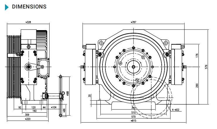 Traction machine GTW9A drawing 