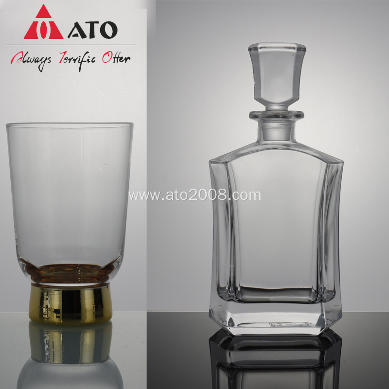 Thicken Bottom Square Whiskey Decanter for Bar Home