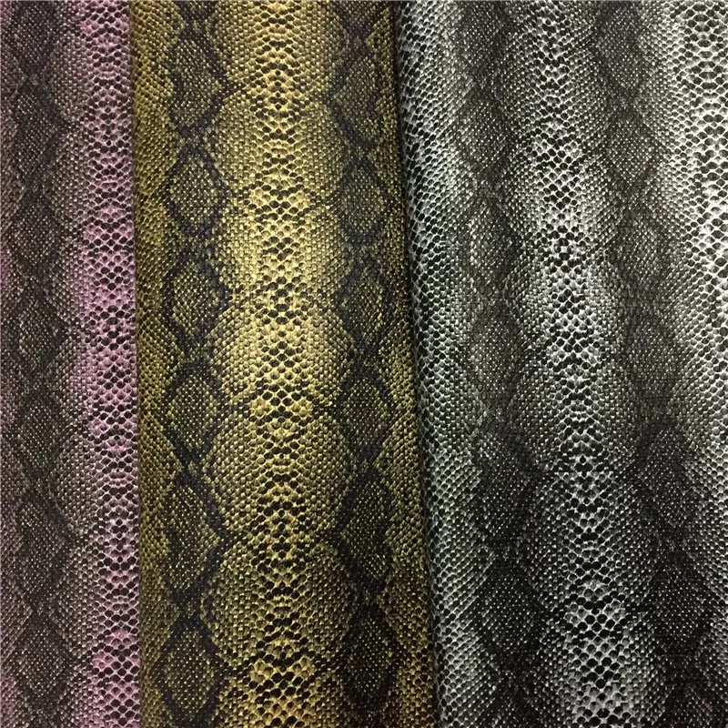 Podwójne kolory Faux Animal Snake Leather for Craft