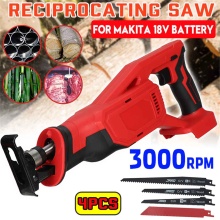 18V Cordless Reciprocating Saw With Saw Blades Electric Saw Saber Saw Metal Wood Cutting Machine for Makita Battery