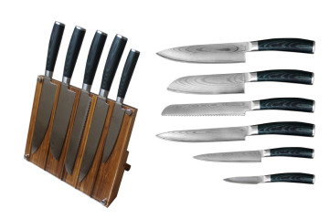 High Grade Black Micarta Handle Damascus Knife Seta