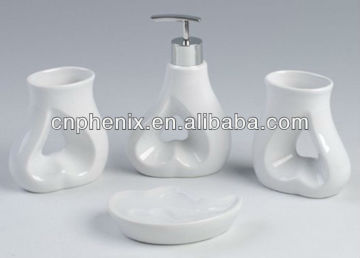 4pcs Ceramic bath set /Lotion Dispenser/Tumbler/Toothbrush Holder/Soap dish