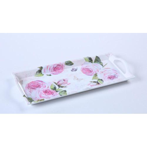 Ensembles de plateaux rectangulaires design rose