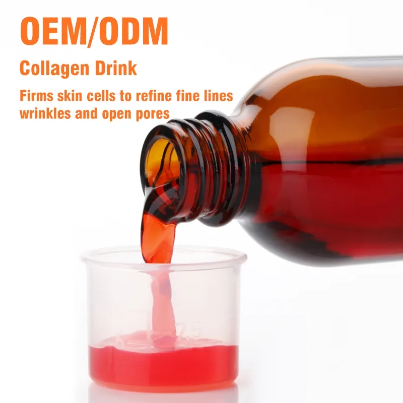 OEM/ODM Vegan Raspberry Flavor Hyaluronic Acid Collagen Reduce Wrinkles Skin Brighten Hydrolyzed Liquid Collagen Drink