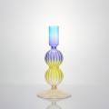 Tall Conjoined Multi Color Wedding Glass Candlestick Holder