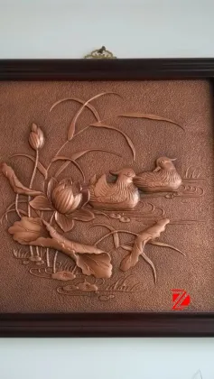 3 d wall mandarin duck bronze relief