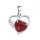 Rouge Jasper Love Heart Birthstone Pendant Colliers de pierre précieuse pour les femmes