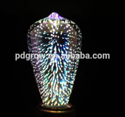 Color Changing ST64 Fireworks decoration 3D LED bulbs Led Christmas Fireworks Light Outdoor Led Chasing Christmas Lights