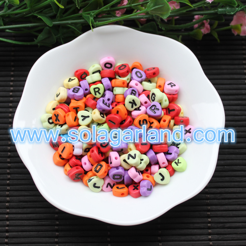 Heart Shape Letter Beads For Bracelet DIY