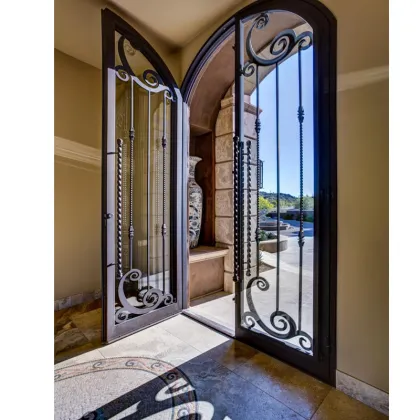 IKEA LATEST DESIGN NFRC WATERPROOF SOUND PROOF IRON GLASS DOORS FOR HOUSES