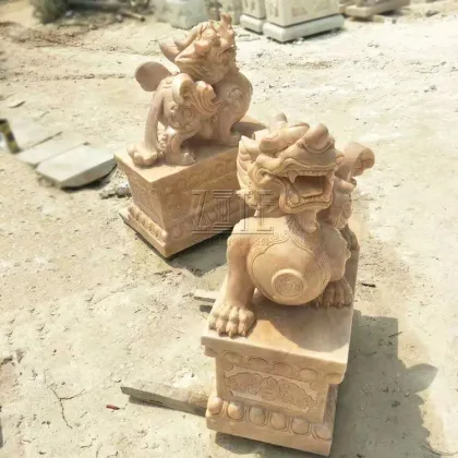 Custom outdoor decorative natural stone pixiu statue sculpture