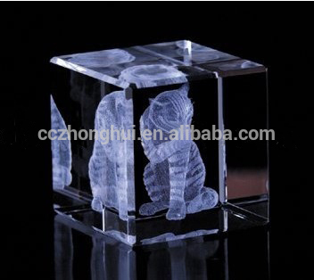 blank crystal block cube in different shapes for 3D laser engraving
