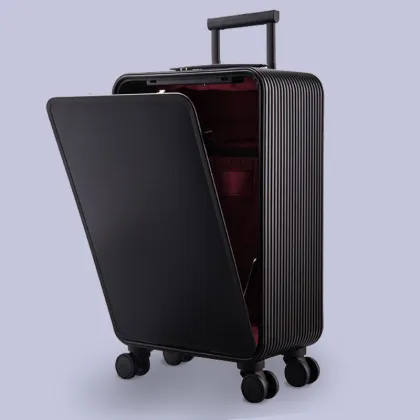 Front opening travel aluminum Metal Suitcase