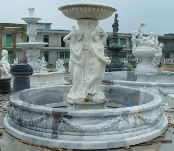 White Marble Water Fountain For Decoration