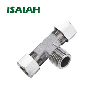 All Brass Part Bushing Thread Positive Tee Compression Fittings for Pneumatic Applications