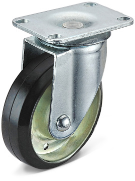 Black Rubber Bottom Flat Small Floor Movable Casters